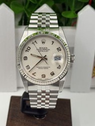 ROLEX勞力士16234，白金牙圈，阿拉伯數字面，3135機芯，直徑36mm，狀態完美，歡迎門市交收，旺角上海街433號地鋪，長盛錶行