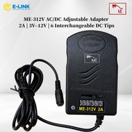 ME-312V 2A AC/DC Adjustable Power Adapter 3V 5V 6V 7.5V 9V 12V 6 DC Tips Universal Adapter