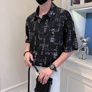 STAR FRUIT Áo sơ mi tay ngắn đơn giản công sở in áo sơ mi thường ngày của nam