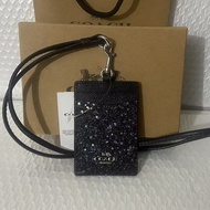 official store 3D Metal logo CU221 F30252 Fashion Original Leather ID Card Holder with Lanyard Name 