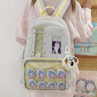 INS New Backpack Ita Bag Bagpack Large Capacity Backpack Woman Student School Bag Doll Bag Transpare