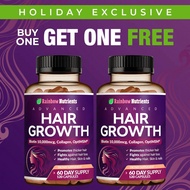 ((2) 24 in 1 Premium Hair Care Vitamin | Biotin 10,000 Micrograms, Collagen, Patented Ingredients, g
