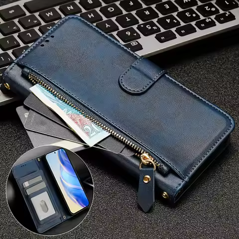 Flip Case For Xiaomi Redmi 15C 5G 4G Crossbody Zipper Leather Wallet Coque For Redmi 15 14C 14R 13C 