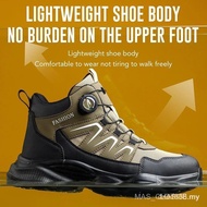 New Rotation button Work Safety Boots Men Steel Toe Work Shoes Anti-smash Anti-puncture Protective M
