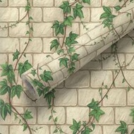 1 Roll 44.5cm/17.5in Brick Ivy Peel And Stick Wallpaper, Waterproof Self Adhesive Removable Wall Pap