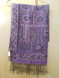紫紅色 暗花 頸巾披肩 (尺寸27x64吋) Purple Scraft