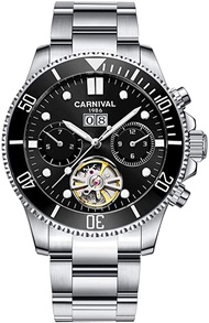 Brand Luxury Luminous Waterproof Watch Mens Automatic Mechanical Wrist Watch Silver Stainless Steel