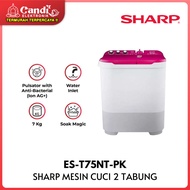 sharp mesin cuci 2 tabung es-t75nt-pk