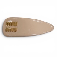 【รับคะแนน 5 เท่า】สภาพดีเยี่ยม☆MIUMIU มิวมิว 5IF179 กิ๊บติดผมและกิ๊บติดผม หนังแก้วประดับโลโก้ สีชมพูเ