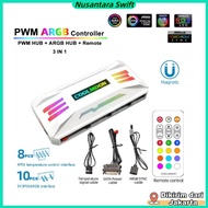 COOLMOON REMOTE HUB CONTROLLER ARGB PWM FAN SYNCRON CONTROLLER REMOTE ARGB HUB