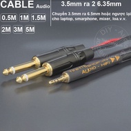 DIY 3.5 to 2 jack 6mm cable 0.5 to 10 meters - 3.5mm to 2 6.5mm cable