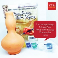 Pasu Bunga Labu Sayong Tanah Liat Seni Kraf Tradisional Flower Vase Suitable for Decoration and DIY