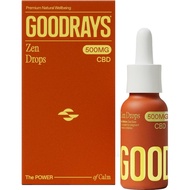 GOODRAYS CBD Oil, 500mg, High Strength CBD Zen Drops, Vegan, Unflavoured, Packaging May Vary