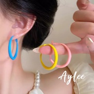 [Aylee]Colorful Dangle Earrings Big Earrings for Women Students Round Alloy Earrings Y669