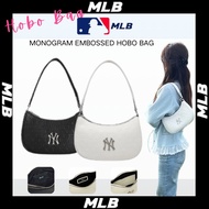พร้อมส่ง MLB กระเป๋า MONOGRAM EMBOSSED HOBO BAG NY Shoulder Bags Black. One