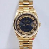 ROLEX勞力士 18238 現貨 Day Date 蠔式18K金原廠灰色MA多層鑽面盤 錶徑36mm 大眾當舖A763