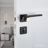 （Ready stock）Bedroom Door Lock Indoor Door Handle European-Style Simple Magnetic Suction Door Lock Mute Split Door Lock Household Wooden Door Lock