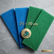 HIJAU Green Mechanical Filter Foam Blue Wool/ 25 x 10 cm, 25 x 25 cm Green Foam/ Aquarium Filterbiru