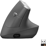 Logitech MX Vertical Wireless Mouse – Ergonomic Design Reduces Muscle Strain, Move Content Between 3