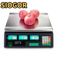 SIOGOR Kitchen Scale, Stainless Steel Multifunctional Electronic Pricing Scale, Table Scale 40KG Acc
