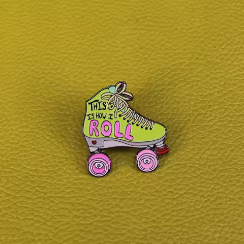 This is how I roll roller skates enamel pin skating brooch funny puns Roller Derby badge vaporwave a