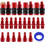 25Pcs Air Coupler and Plug Kit Aluminum 1/4inch NPT Quick Connect Air Fitting Set for Air Hose SHOPSBC2414