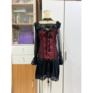 Artist Gothic Corset Blood Red Dress
