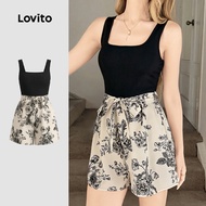 Lovito Boho Jumpsuit Belted Colorblock Commute Spring/summer Jumpsuit for Women LK4ED655 Lovito Jump
