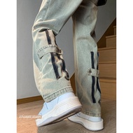 baggy jeans men y2k y2k jeans Street Wear Men's Autumn Winter Ruffian Handsome Wide-Leg Jeans