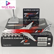 YY Wings 1: 400 Attie Hud Airlines A340-600 A6-EHJ F1 Painted Alloy Model