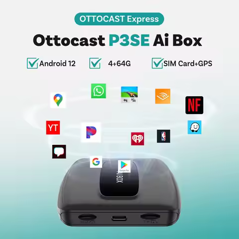 OTTOCAST Express P3 SE CarPlay AI Box Wireless Android Auto QCM6125 Smart Video Box Car Accessories 