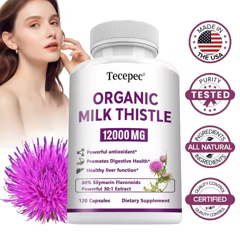 Milk Thistle Extract Capsules, Natural Antioxidant Herbal Nutritional Supplement, Supports Detoxific