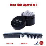 Tezzen Clay Delta Hair Clay Rambut Pria Mini Size 29gr Bpom Strong Hold