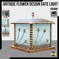 Antique flower design gate light gate lamp lampu tiang 400MM