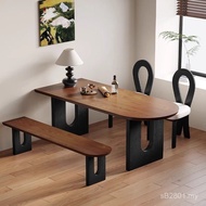 Dining Table Chair Dining Table French Back Wall Solid Wood Semicircle Reception Island Table Small 