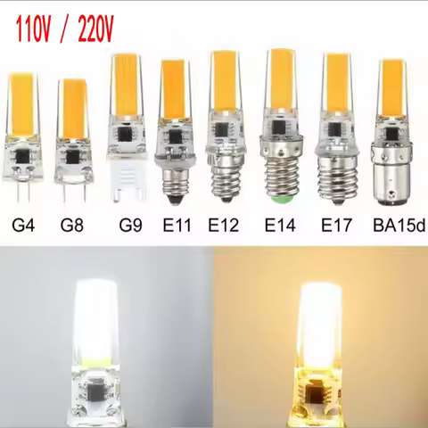 Mini G9 G4 E12 E14 BA15 LED Lamp 3W 6W 12V 220V 110V COB led Dimmable for chandelier lighting replac