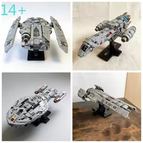 Creative store MOC 8 Unique Mods Classic Saucer Spaceship Buliding Blocks Galaxy Explorer Bricks Bir