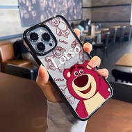 clear Acrylic hard case for iphone 14 Pro Max 11 13 12 7 Plus 8 X XS Max Cute Lotso Strawberry Bear 