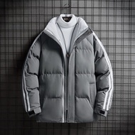 ROMON | Áo khoác cotton dày mùa đông cho nam LOMON có mũ trùm đầu nhẹ bằng vải nỉ thời trang thường 