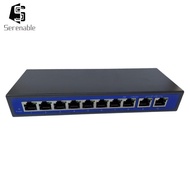 [Serenable] 9 Port 10/100Mbps 8 POE Port & 2 Uplink Power Over Ethernet Switch Adapter New