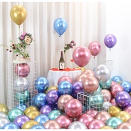 5pcs 12inch 2.8g New Glossy Metal Pearl Latex Balloons Thick Chrome Metallic Colors Inflatable Air B