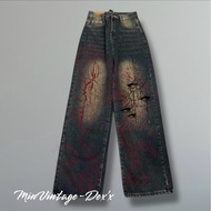 Unisex Wide Leg Custom Jeans – Punk Grunge Pattern