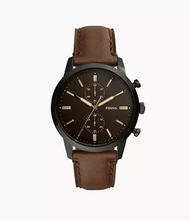 Fossil Townsman Chronograph Brown Leather FS5437 Mens Watch