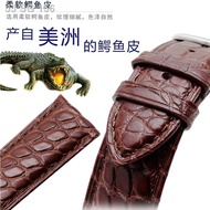 ▤☫Omega crocodile leather original leather strap suitable for Omega hippocampus speedmaster butterfly flying stainless s