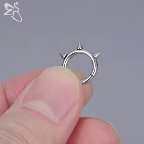 ZS 1 PC Punk Style 316L Stainless Steel Nose Ring Men 14G Septum Clicker Rock Ear Helix Septum Pierc