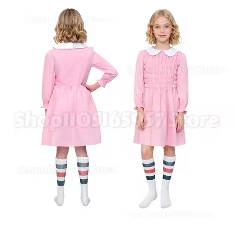 ST Eleven Cosplay things Eleven Dresses for Women Girls Pink Dresses Eleven Costumes for Halloween C