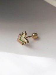 White Small C Gold Jewelry 14K/10K Gold Earrings Earrings Exquisite Color Arrow Christmas Tree Screw