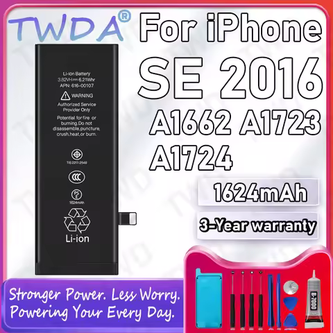 616-00107 Large capacity 1624mAh Battery For iPhone SE 2016/A1662/A1723/A1724 Batteries New High Qua