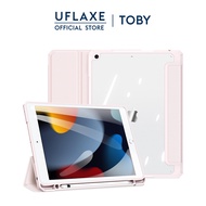 UFLAXE TOBY เคสโฟลิโออัจฉริยะกันกระแทกสำหรับ Apple iPad (7th / 8th / 9th / 10th generation) / iPad 7 / iPad 8 / iPad 9 / iPad 10 ปกหนังสืออัจฉริยะคุ้มครองเต็มรูปแบบที่ชัดเจนทนทาน เคสแท็บเล็ตแบบใส