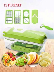 1入組12合1多功能蔬菜切片機、切塊機廚房工具